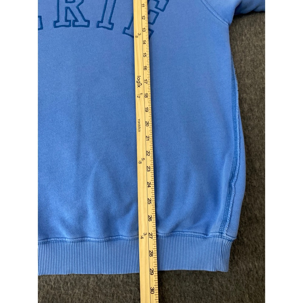 Aerie Womens Blue Embroidered Logo Crewneck Sweatshirt Oversized Fleece Medium - Picture 8 of 11